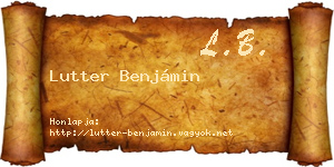 Lutter Benjámin névjegykártya